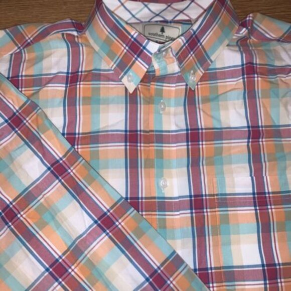 SOUTHERN PINES COLORFUL PLAID LONG SLEEVE BUTTON DOWN SHIRT XL - Picture 1 of 7